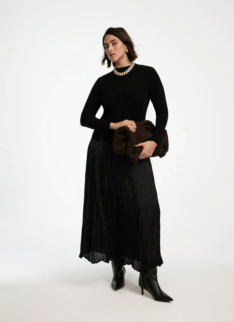 black maxi dress knit