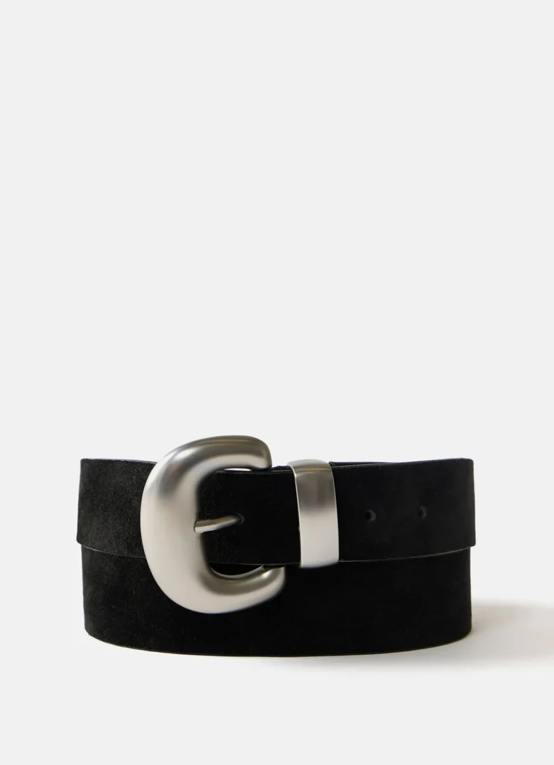 black suede wide waist belt