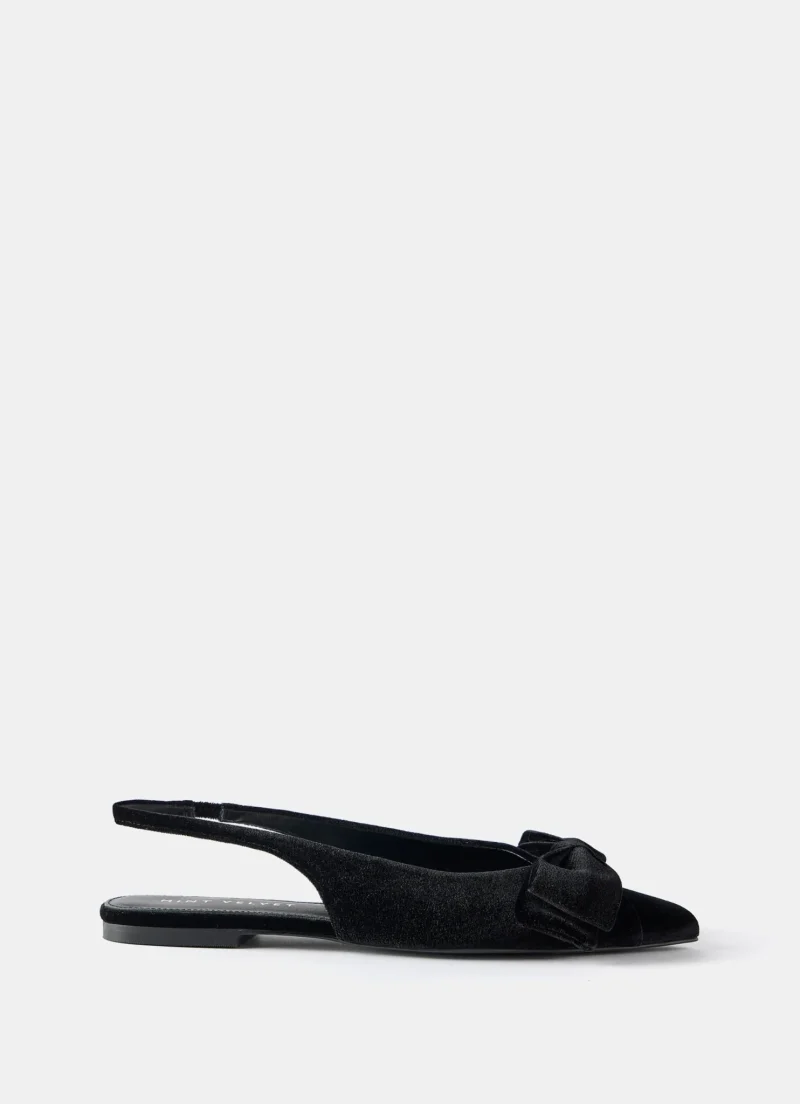 black velvet slingback flats