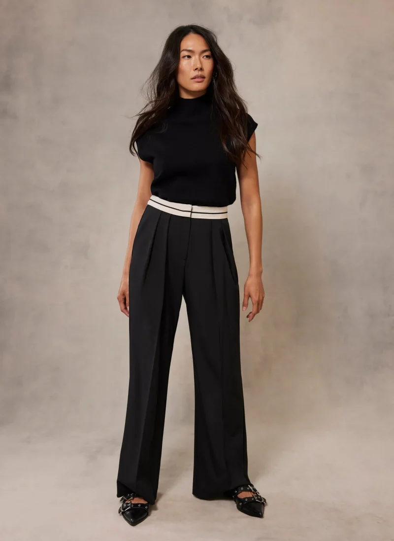 black wide leg pants for women