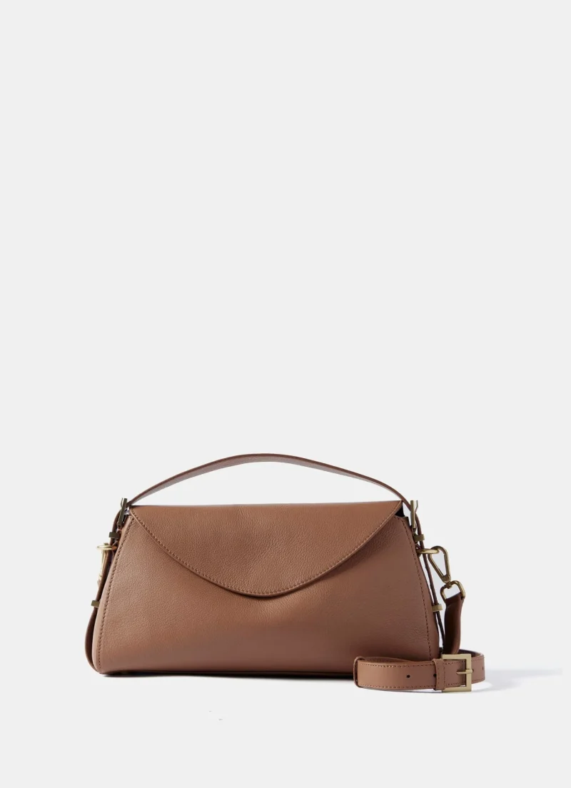 brown leather crossbody bag