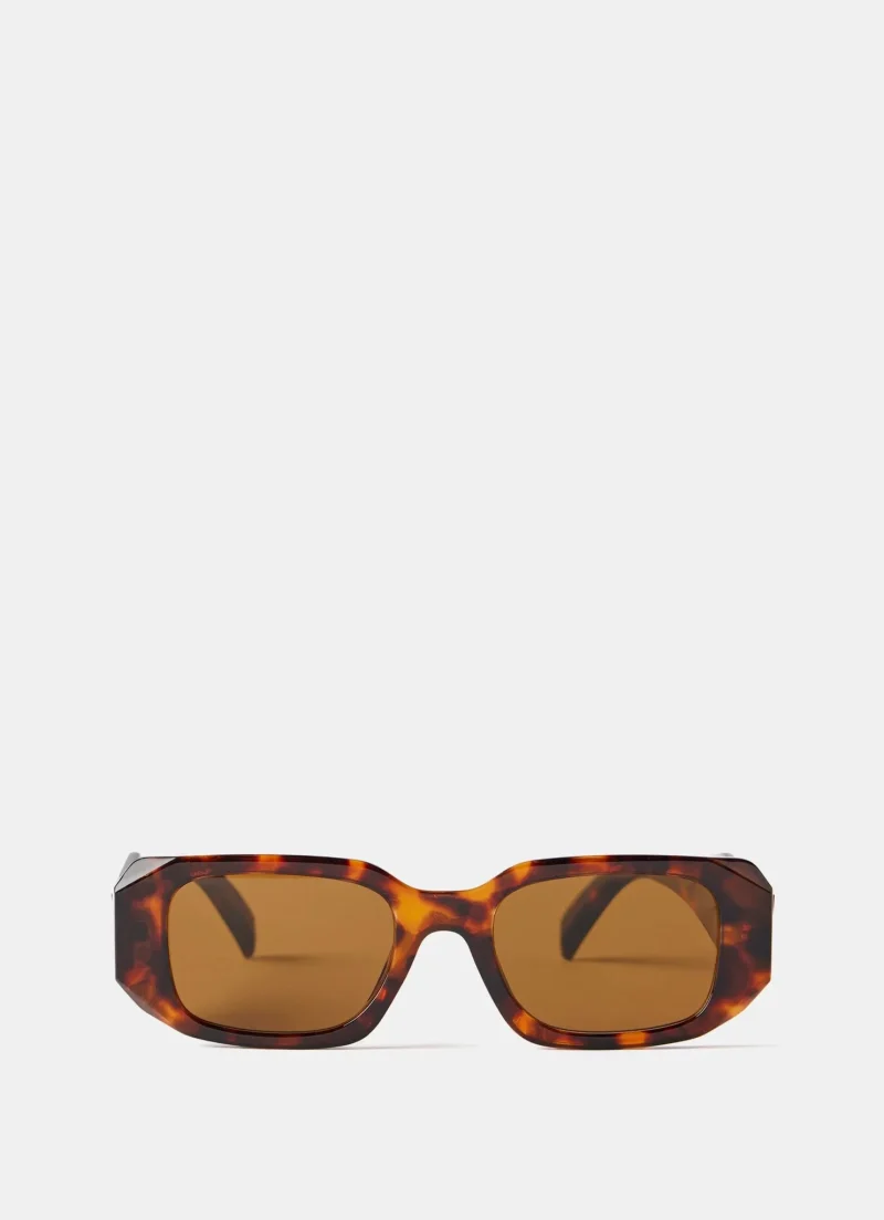 brown rectangular polarized sunglasses