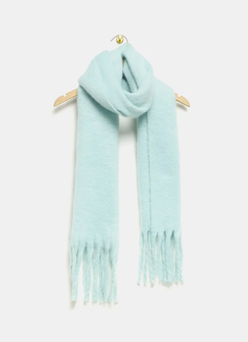 eco friendly wide tassel scarf