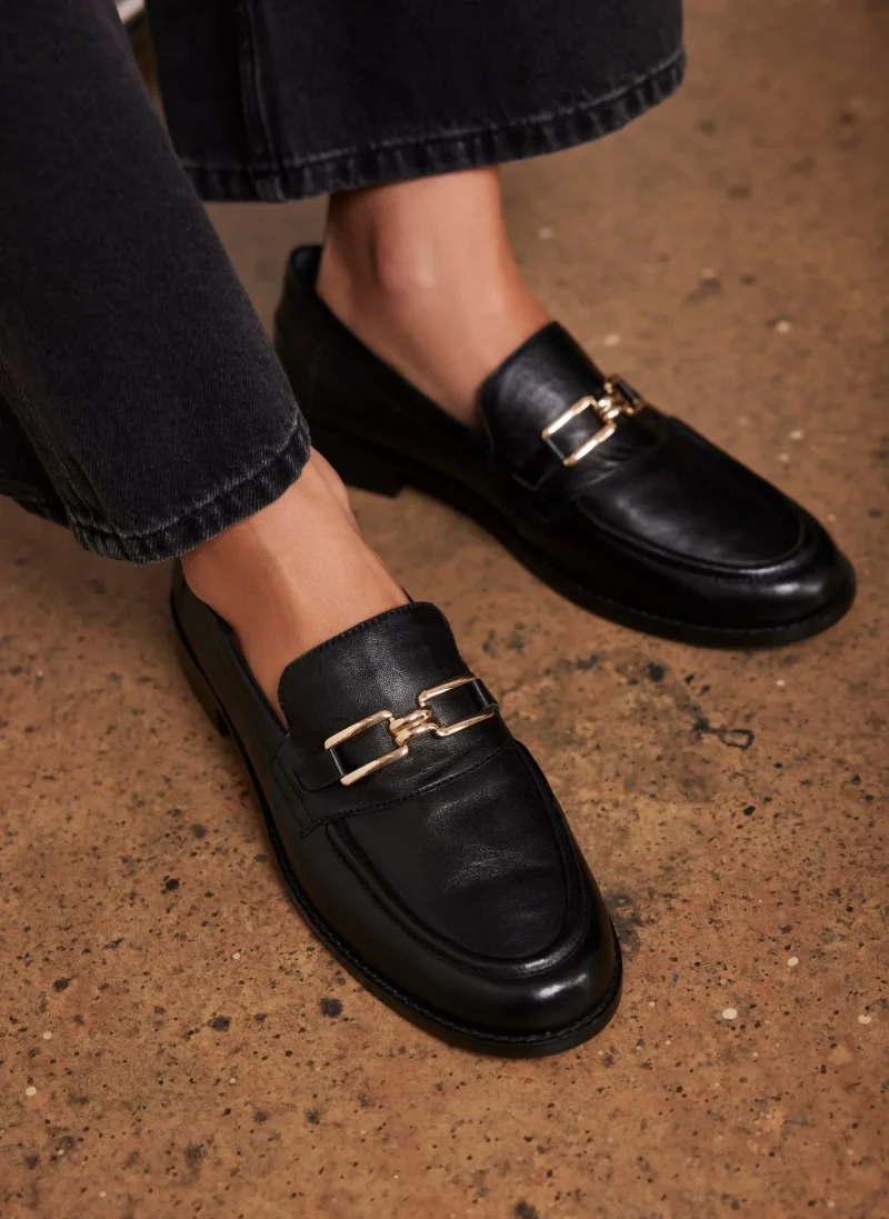 elegant black leather loafers for men