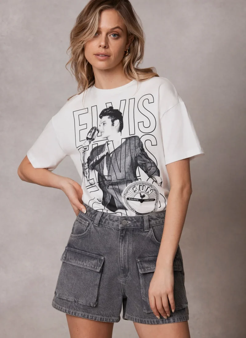 elvis presley graphic tee white