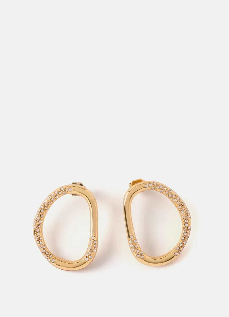 gold crystal hoop earrings