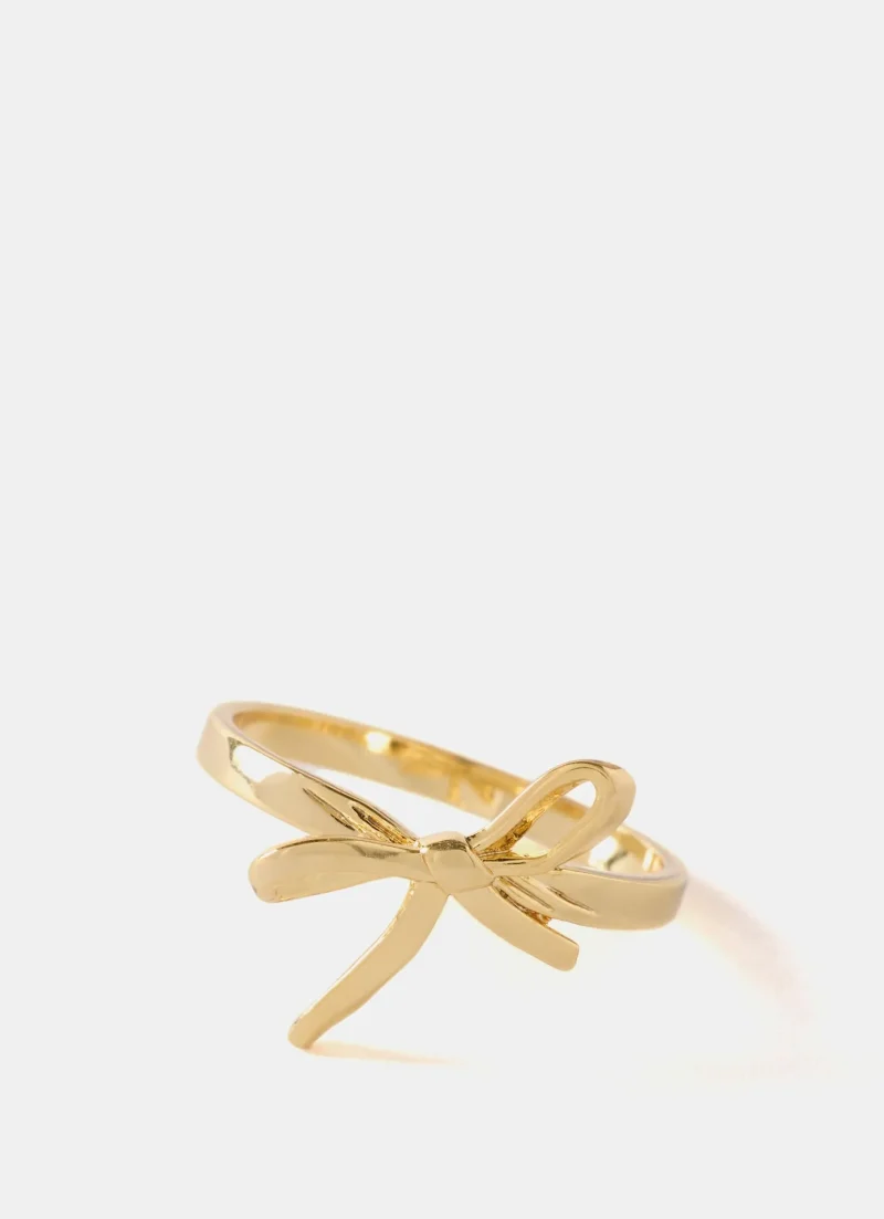 gold plated bow design ring