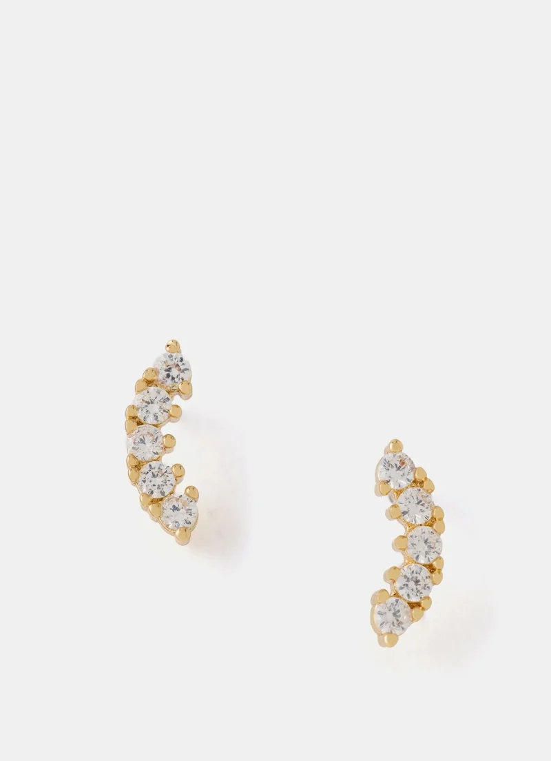 gold plated climber earrings for women