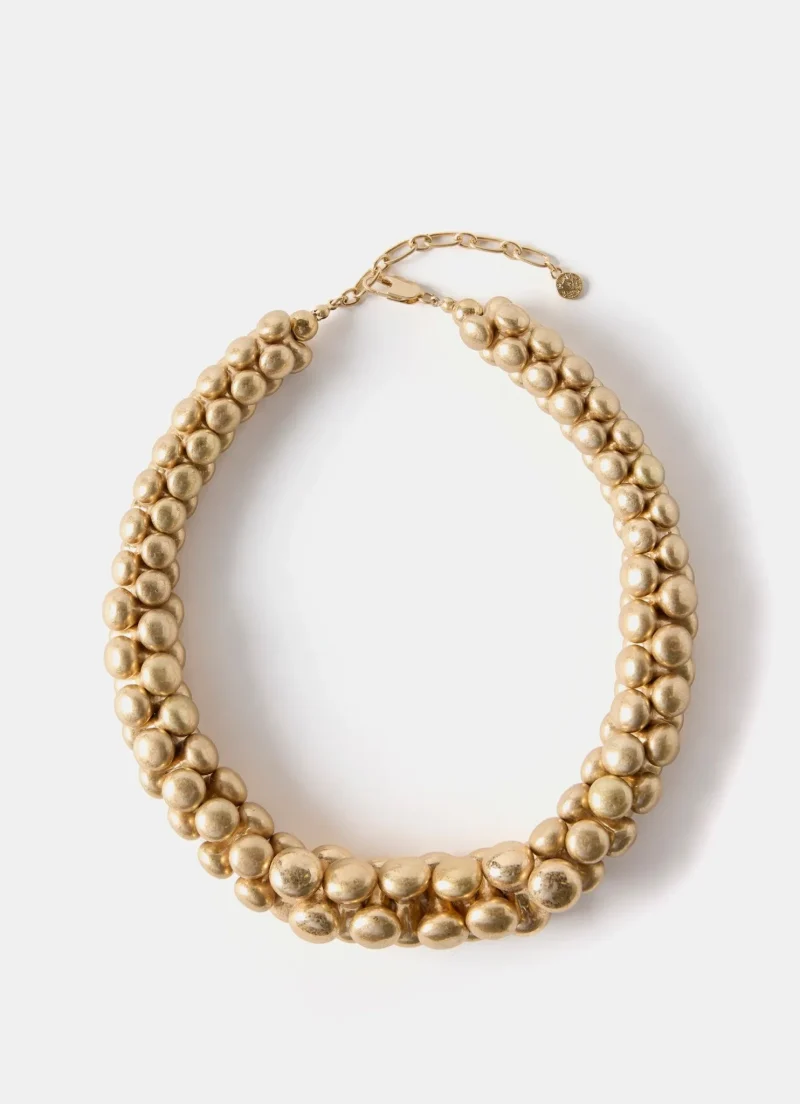 gold sphere statement necklace elegant gold tone