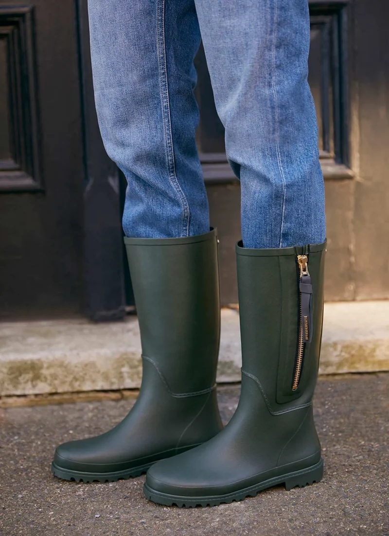 high quality april khaki zip wellies