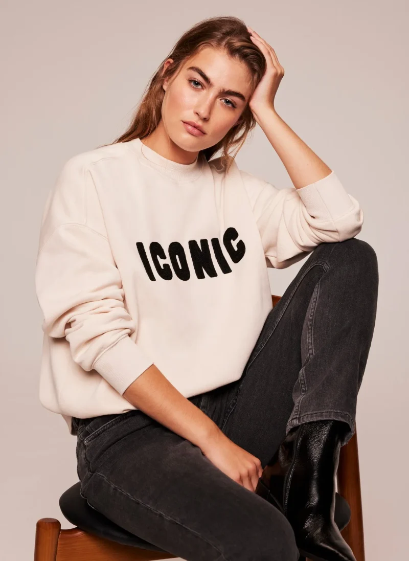 iconic slogan cream sweatshirt