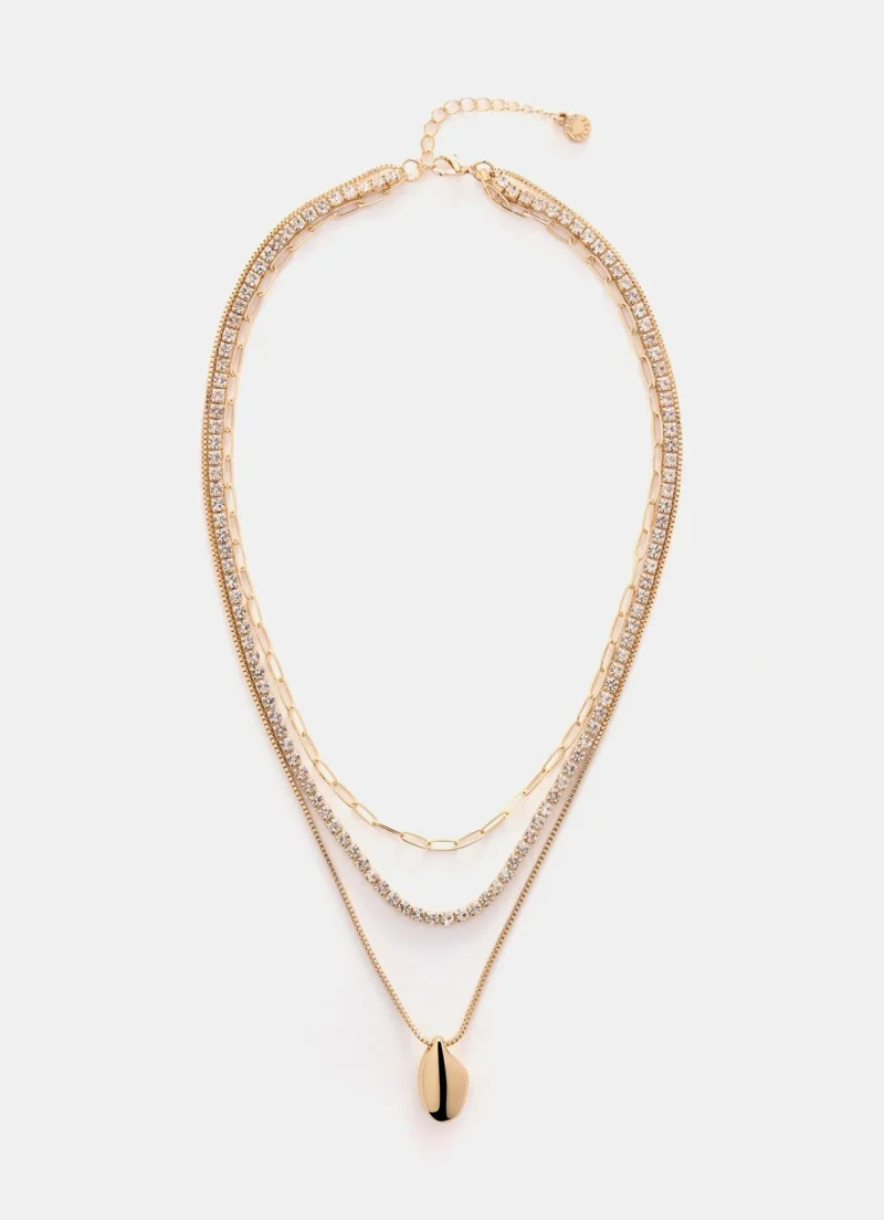 layered gold tone necklace 1