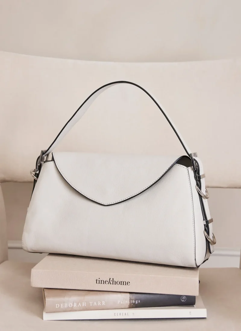 leather cream shoulder bag