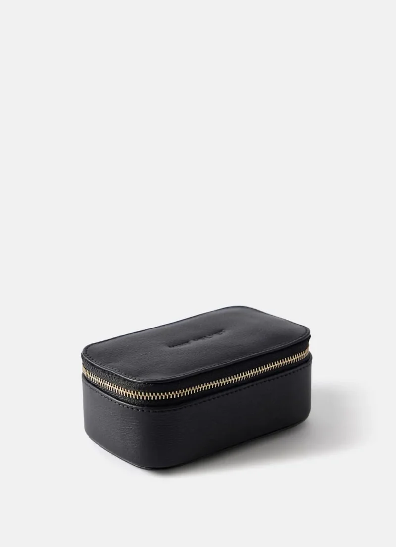 leather jewelry box black