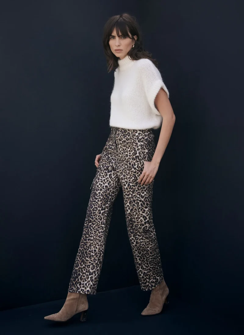 leopard print cargo pants for women