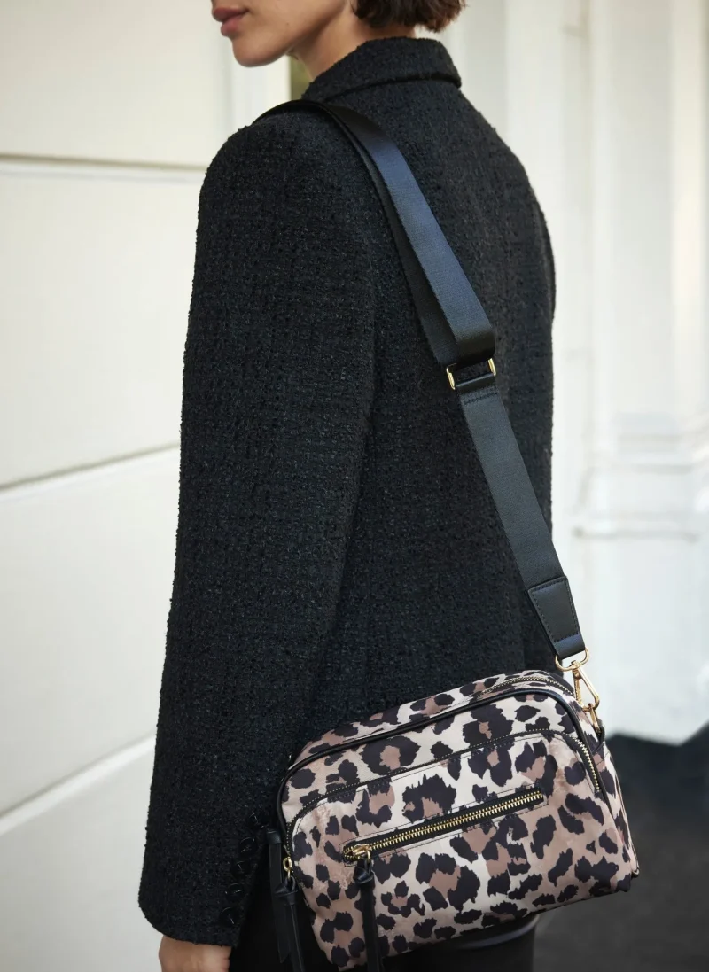 leopard print crossbody camera bag