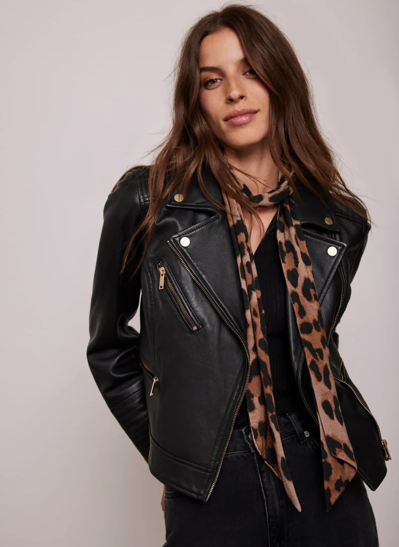 leopard print skinny scarf for women