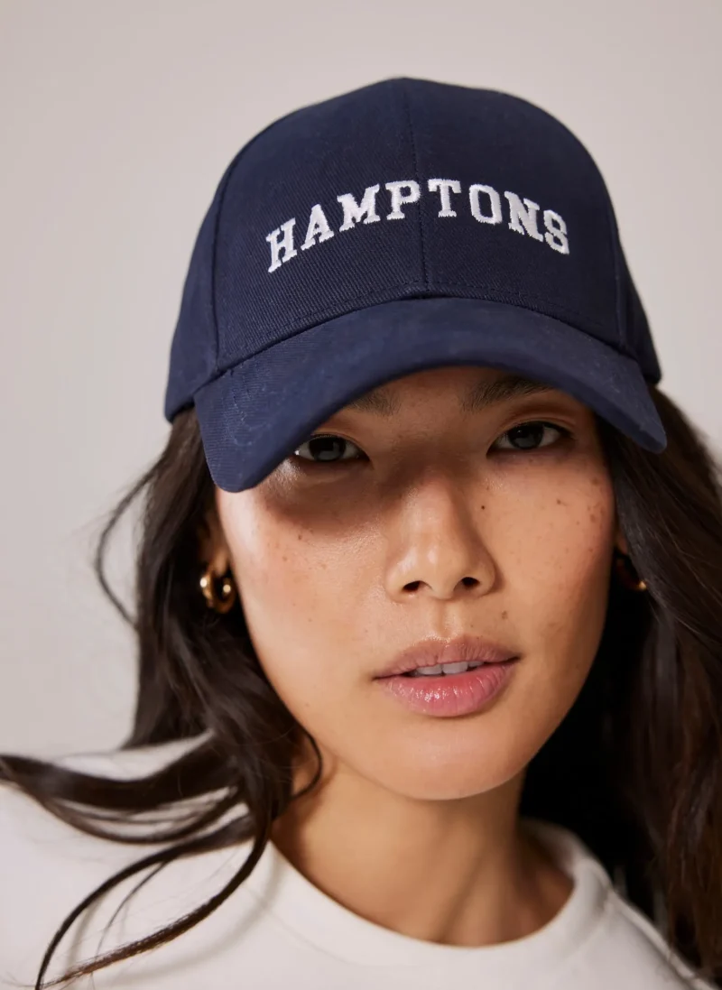 navy hamptons graphic baseball cap