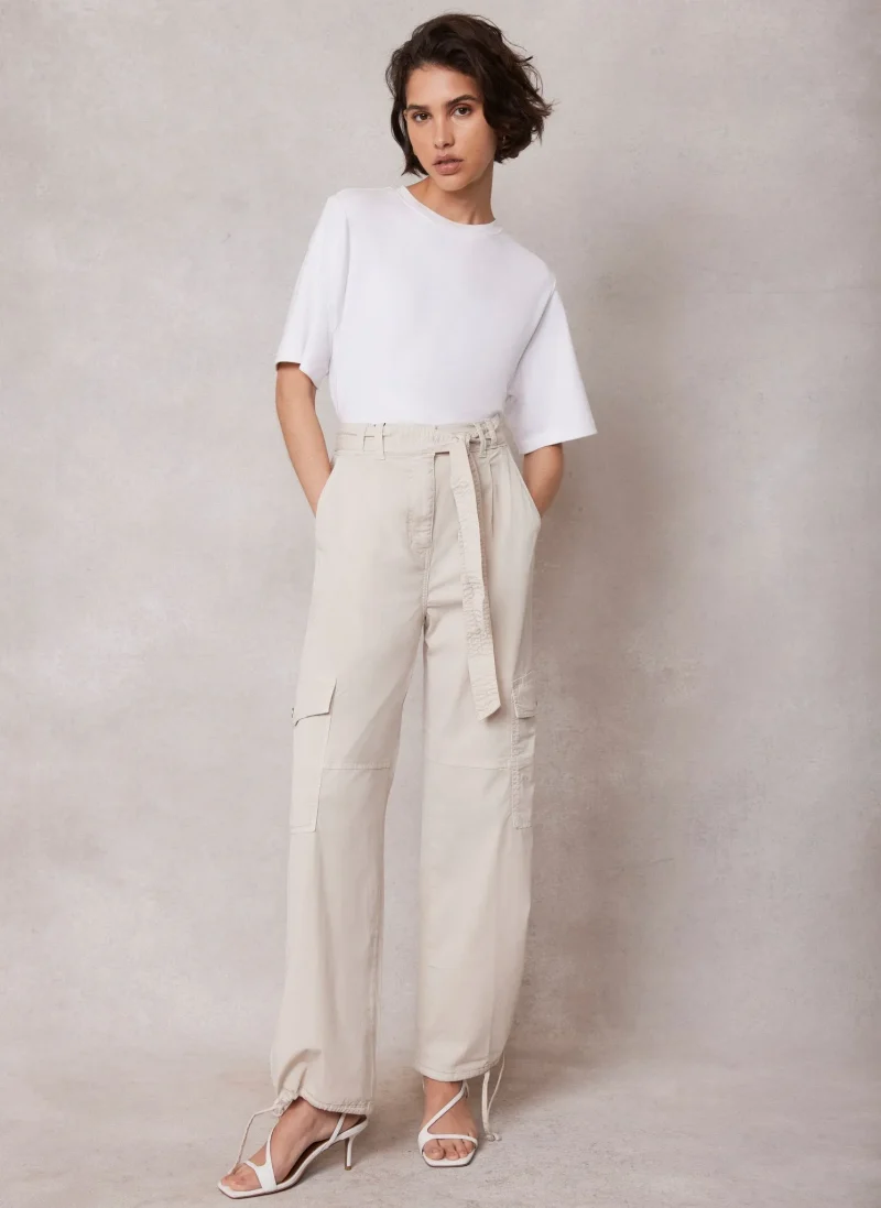 neutral cotton cargo pants