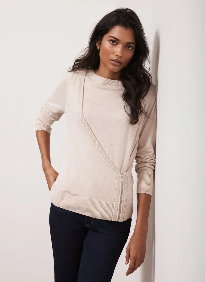 neutral zip up jumper