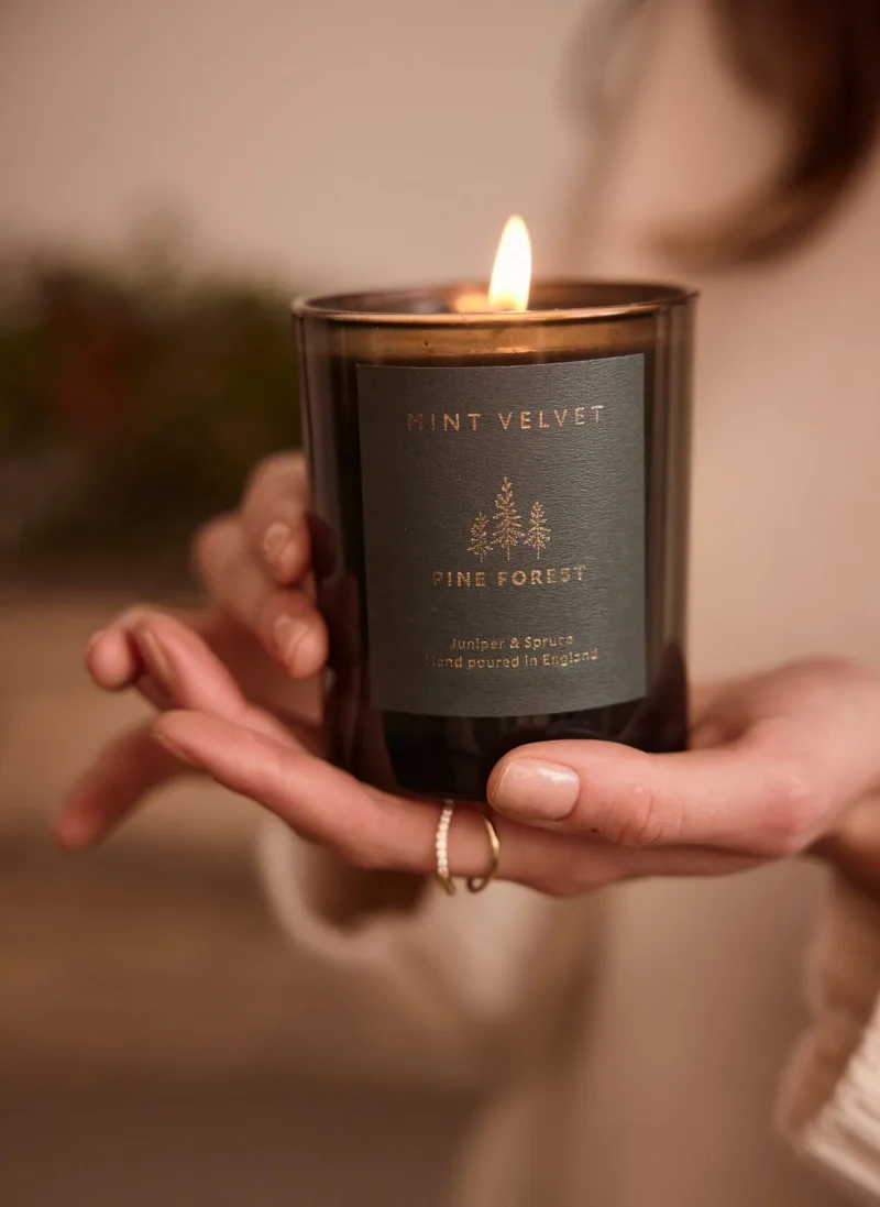 pine forest scented soy candle