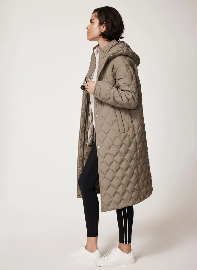 quilted double layer khaki parka