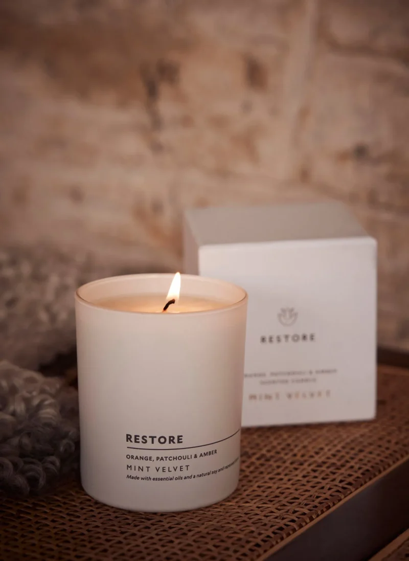 revitalizing orange amber scented candle