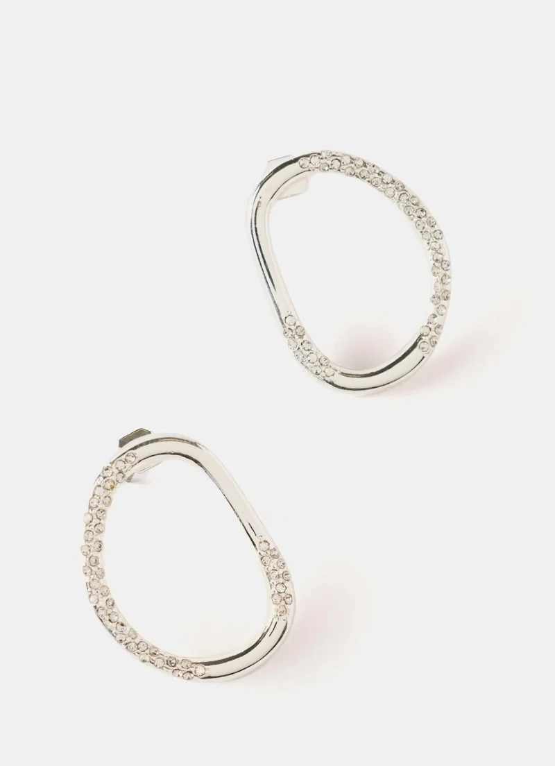 silver crystal hoop earrings