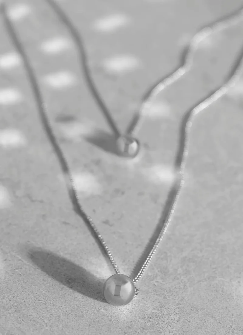 silver double chain necklace