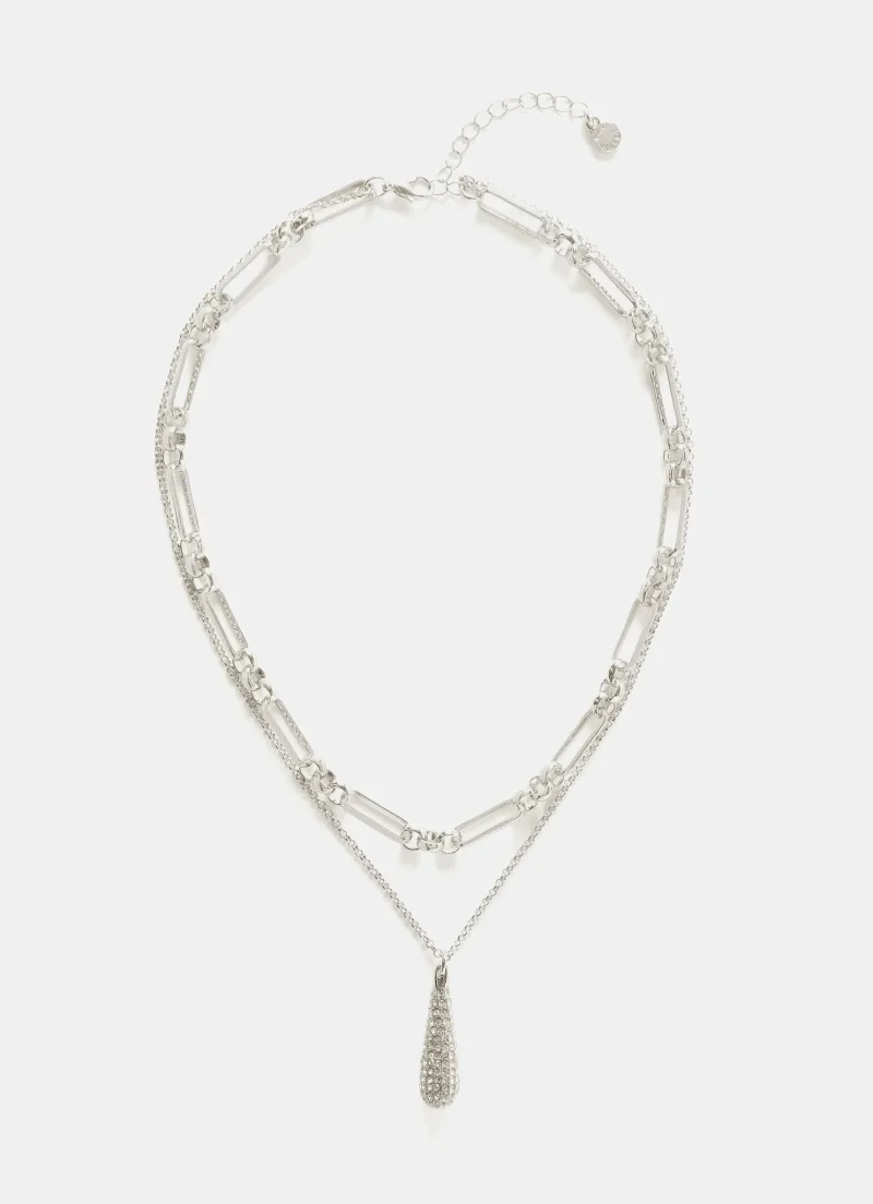 silver layered necklace