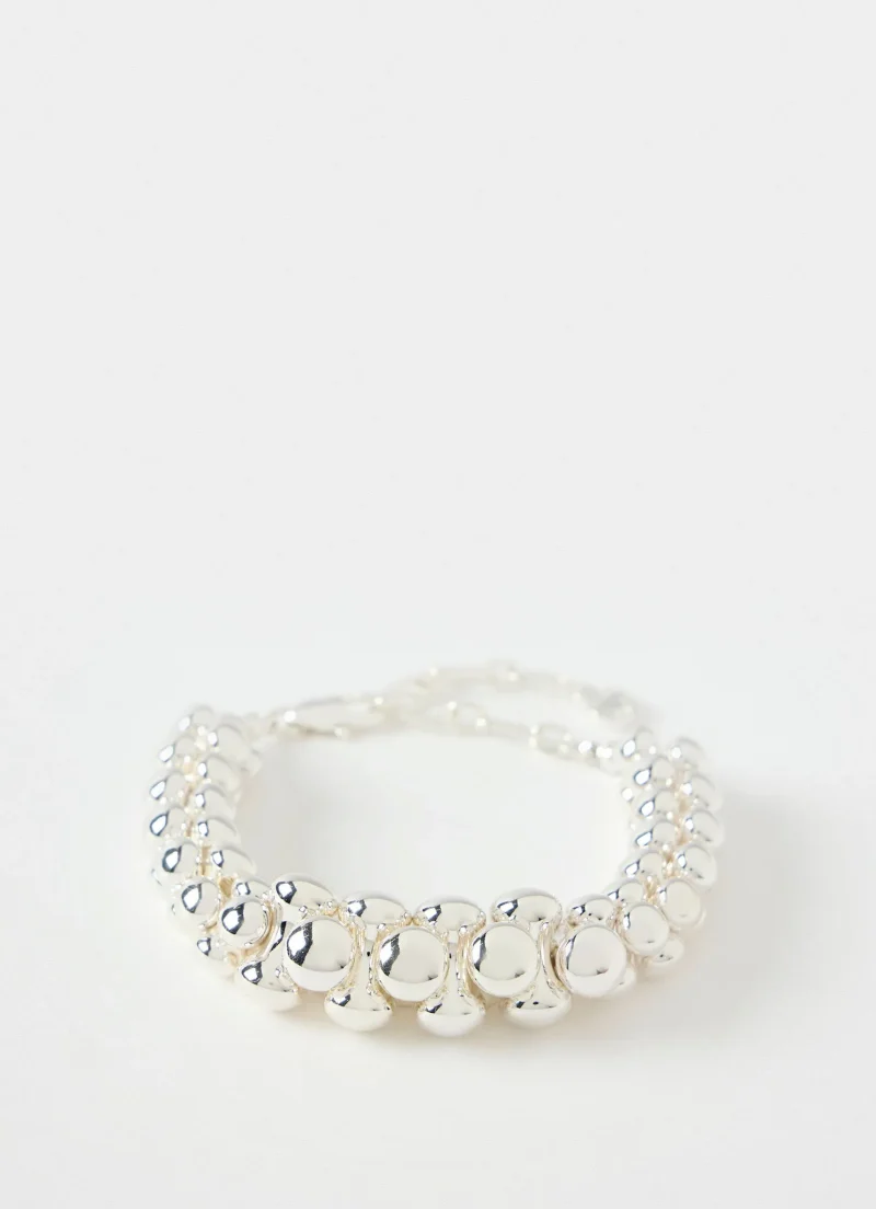 silver sphere statement bracelet