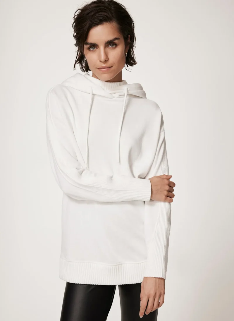 soft knit cotton hoodie with hood