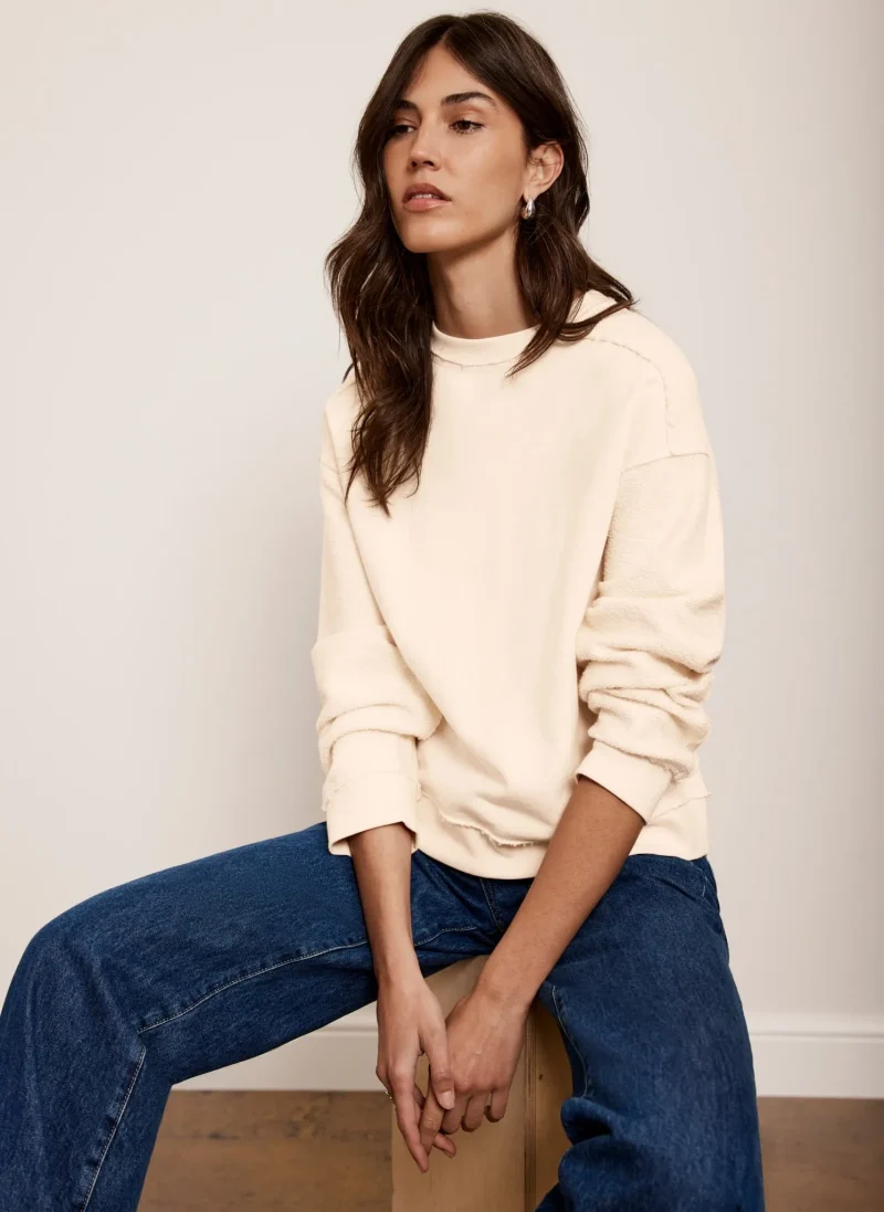 soft neutral textured sweatshirt