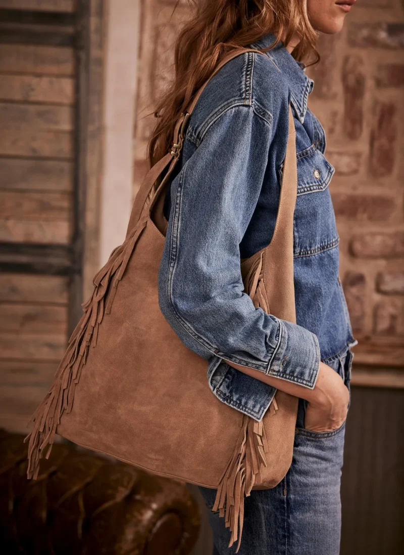 suede fringe crossbody bag