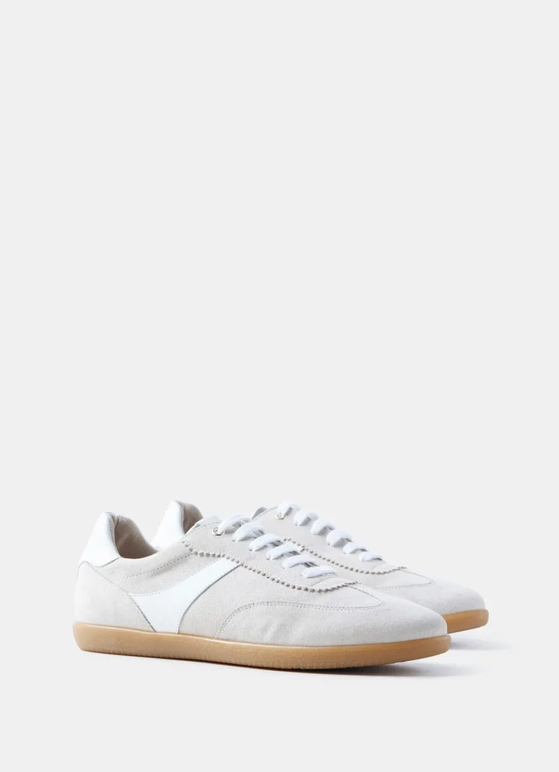 suede side stripe neutral trainers