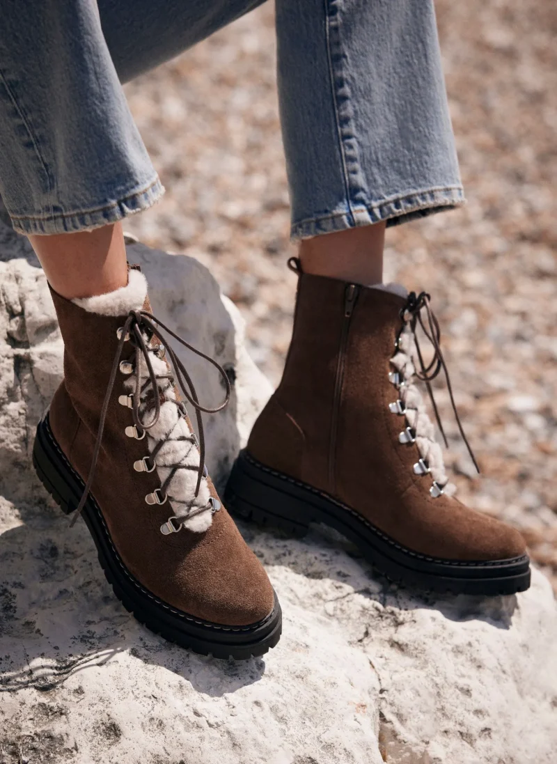 tan suede hiking shoes