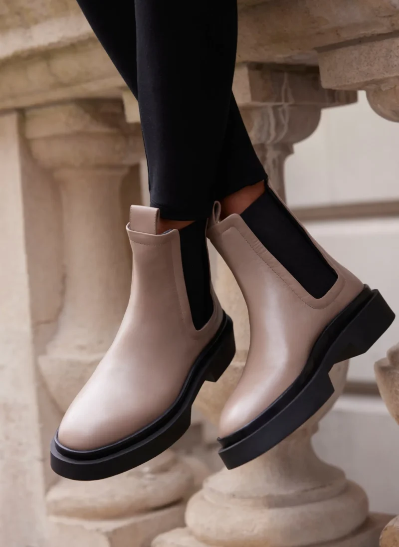 taupe chelsea boots leather ankle boots