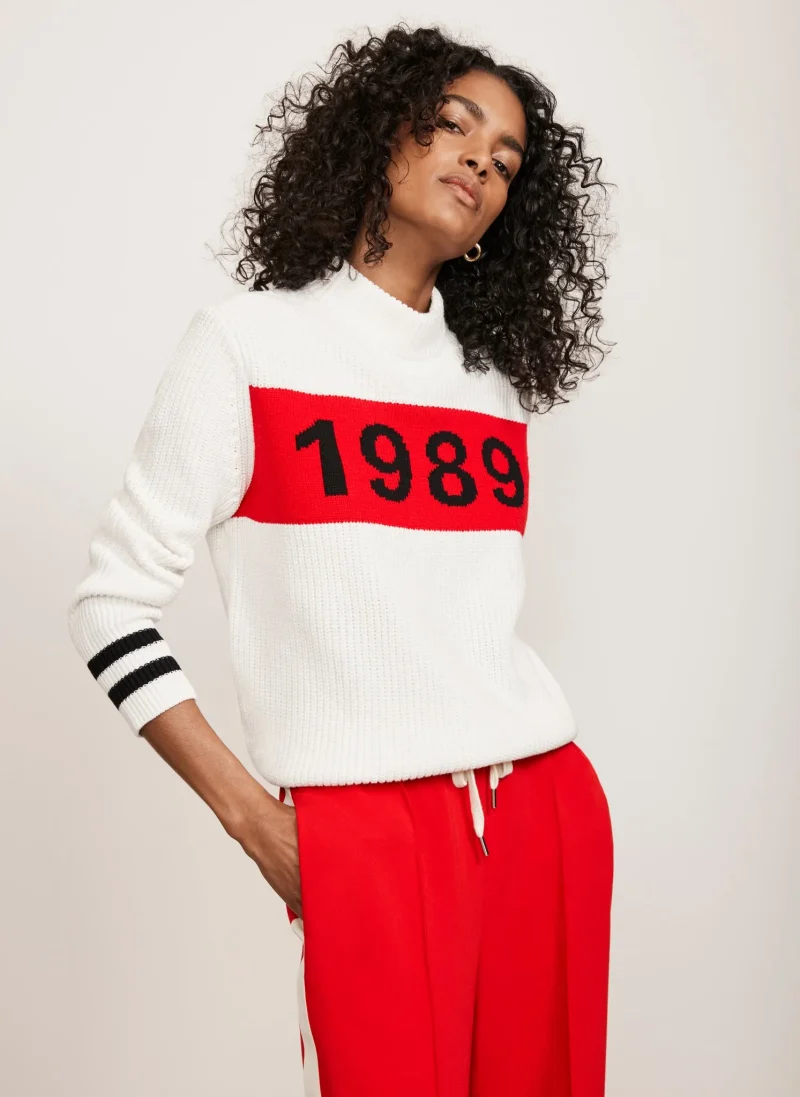 white graphic cotton jumper