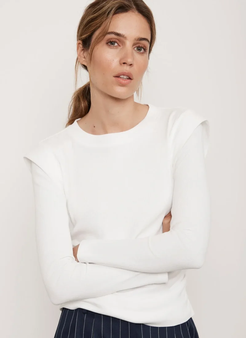 white shoulder extender top