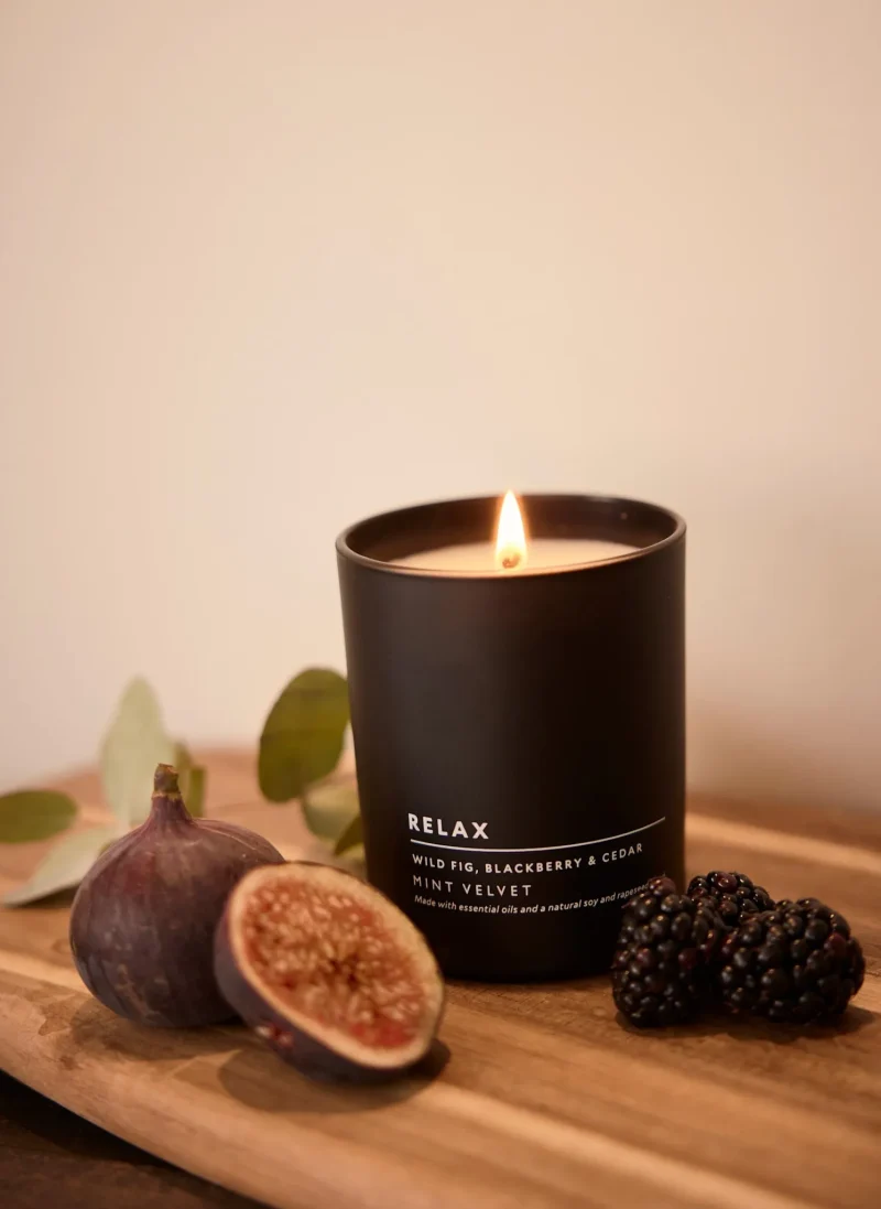 wild fig scented relaxation candle